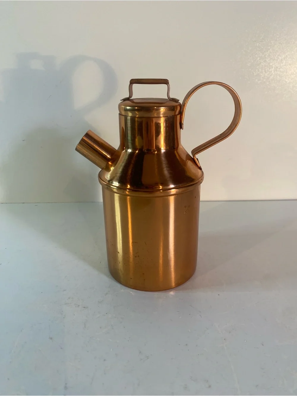 Vintage Cooper Milk/Oil Can With Lid  6” Height
